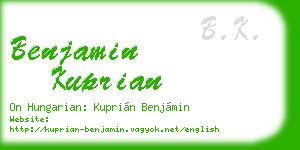 benjamin kuprian business card